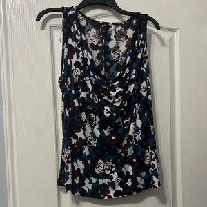 GNW Floral Tank Top - Black, White, Blue